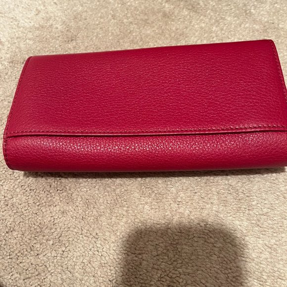 Like New Michael Kors Raven Red Shoulder Handbag and Red MK Wallet Set - Picture 10 of 10